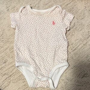 Ralph Lauren White and Pink Floral Baby Bodysuit